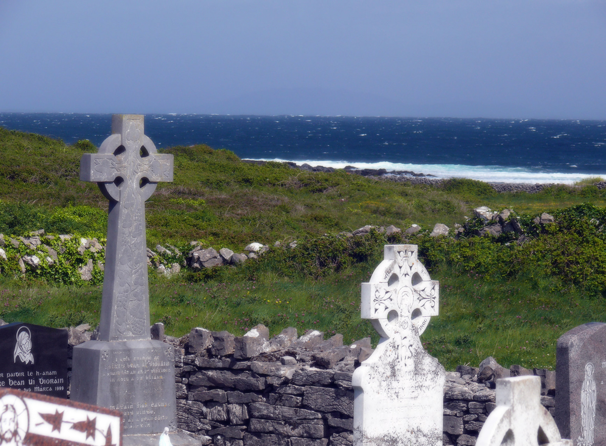 A Sea of Celtic Crosses at Na Seacht dTeampaill: Eoghanacht, Co Galway